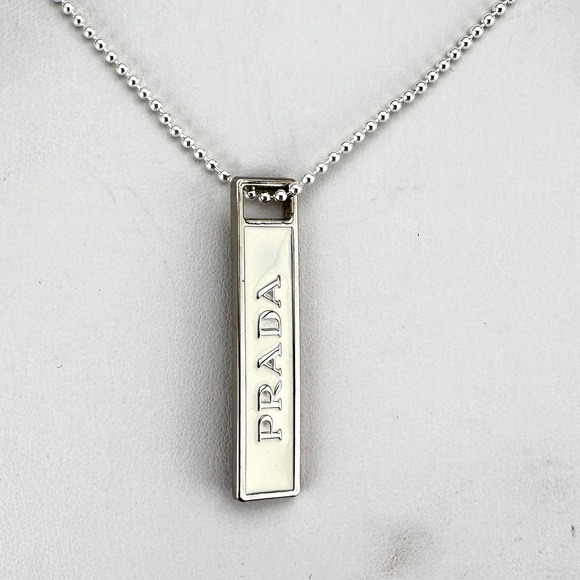 Prada charm w/bonus gift. AUTHENTIC White and silver. - Picture 1 of 10